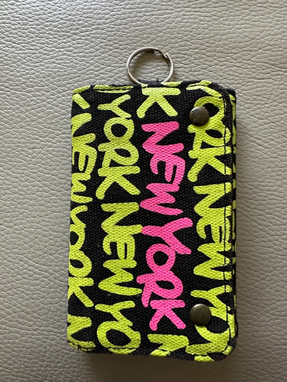 Robin Ruth NY Graffiti Key Wallet - Black, Neon Yellow & Neon Pink